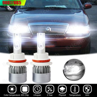 For Mercury Grand Marquis 1998-2005 - 2X 9007 HB5 8000K LED Headlight Bulb Hi/Lo - Image 1 of 4