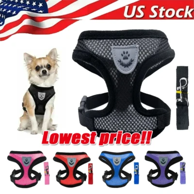 New Cat Dog Pet Harness Adjustable Control Vest Dogs Reflective S M L XL Leash - Image 1 of 4
