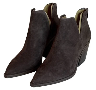 Vince Camuto Para Mujer Gigietta Gamuza Cuero Botín Marrón Tacones Bloque Talla 6.5 Nuevo Sin Caja Foto 1 de 4