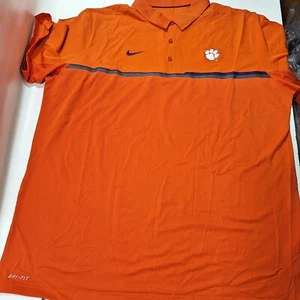 Nike Men’s 2XL Orange Clemson Tigers Short Sleeve Dri-Fit Polo Shirt - Picture 1 of 9