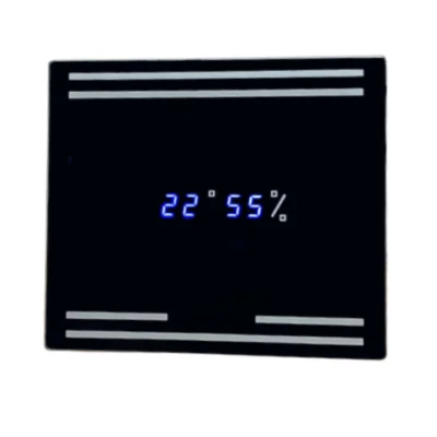 Bathroom Extractor Fan Black Glass Front 4" Timer & Humidity Sensor with Display - Image 1 of 4