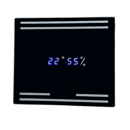 Bathroom Extractor Fan Black Glass Front 4" Timer & Humidity Sensor with Display - Image 1 of 4