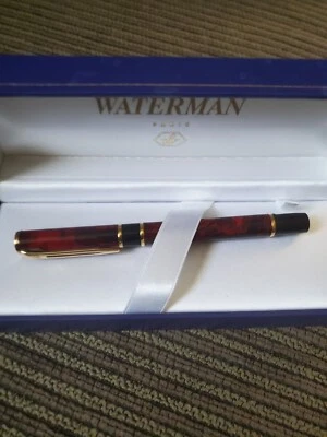 Waterman Laureat Mineral Rojo y Dorado Rollerball - Bolígrafo en Caja * Foto 1 de 4