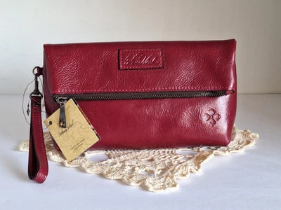 Bolso sin asas/muñequera de cuero Patricia Nash Valerie, magenta nuevo con etiquetas Foto 1 de 4