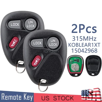 2 Remote Key Fob For Chevrolet Silverado GMC Sierra Yukon 1500 2500  2001 2002 - Image 1 of 4