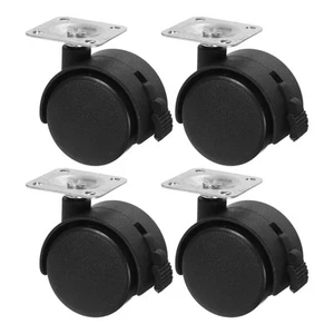Ruedas giratorias con freno para muebles 40 mm negras 4 piezas - Imagen 1 de 12