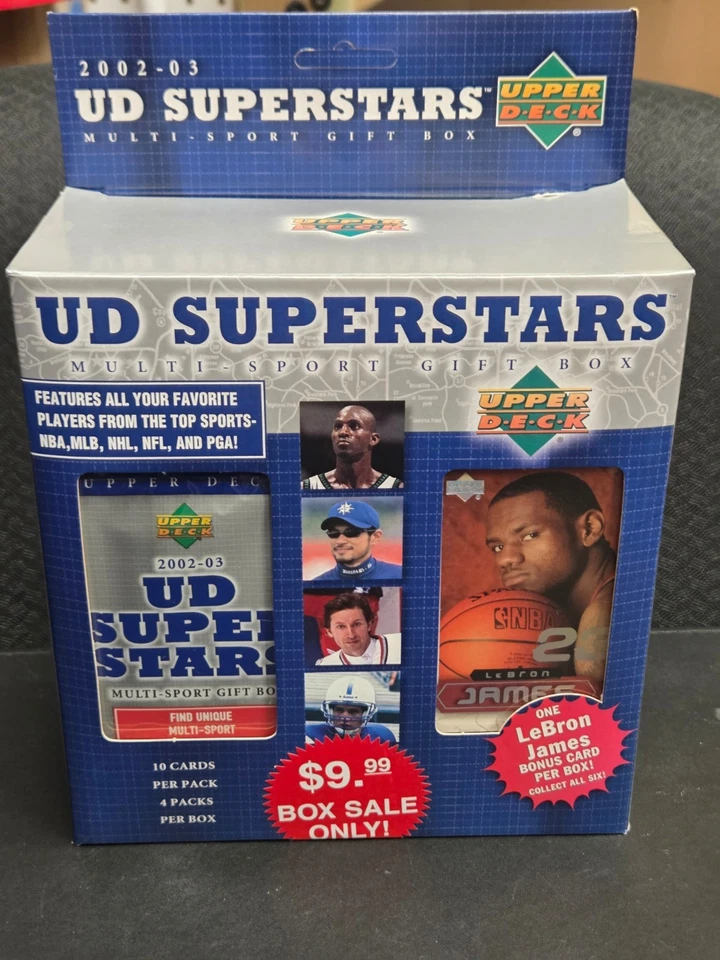 Caja de regalo UD SUPERSTARS Upper Deck 2002-03 - *SELLADA DE FÁBRICA* - ¡¡VERSIÓN RARA!!! Foto 1 de 4