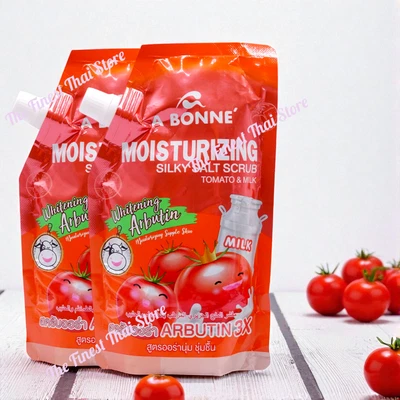 A BONNE Moisturizing Silky Salt Scrub Tomato & Milk Body Scrub, 350g bundle of 2 - Image 1 of 3