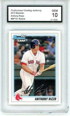 Anthony Rizzo 2010 1st  Bowman #BP10 Rookie Professional Grading Gem 10  - Image 1 of 2