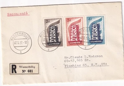 Luxembourg 1957 Registered Cover - image 1 of 2