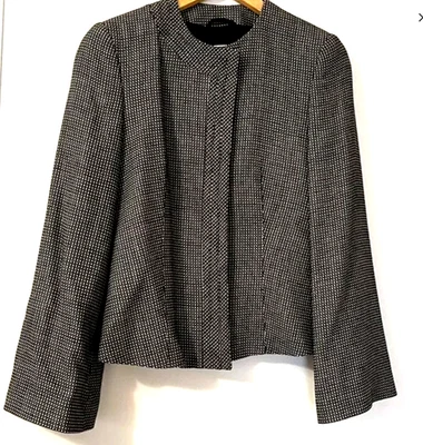 EMPORIO ARMANI Italy Wool Black White Print Jacket Blazer Women's Size:44 - Image 1 of 4