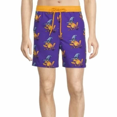 Neff 男式青蛙魔术图形游泳板短裤尺寸 L 紫色海滩休闲 — 第 1/4 张图片