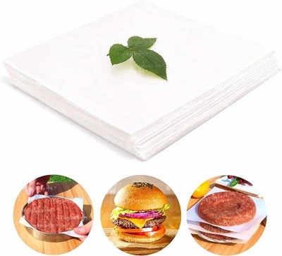 Hojas de papel para hamburguesas de cera para prensa de hamburguesas de 5 pulgadas - Paquete de 500 piezas redondo Foto 1 de 4