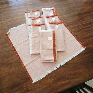 Threshold Target Napkins Or Placemats 100% Cotton Burnt Orange - Picture 1 of 8