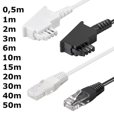 Cavo DSL per Fritz Easy Box Speedport VDSL modem Internet nero bianco router - Immagine 1 di 4