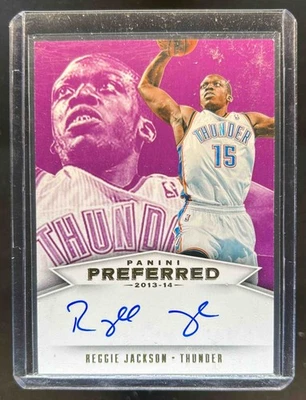 2013-14 Panini Preferred Reggie Jackson púrpura automático Power Surge #/15 Thunder Foto 1 de 2
