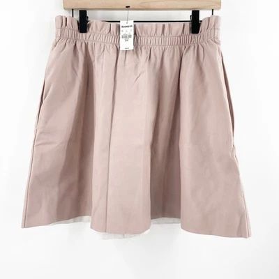 Falda EXPRESS Talla Mediana Imitación Cuero Rosa Topo Nueva con Etiquetas Cintura Cintada Tirar en Bolsillo Foto 1 de 4