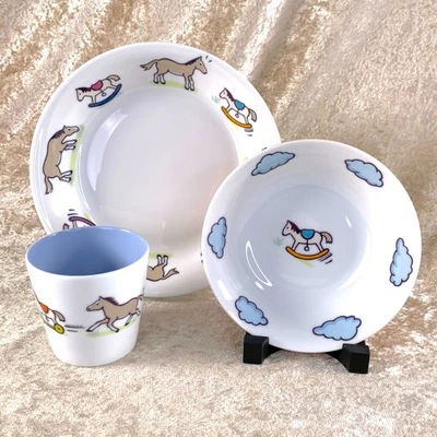 Juego de 3 vajilla de porcelana Hermes Adada plato y plato profundo Foto 1 de 4