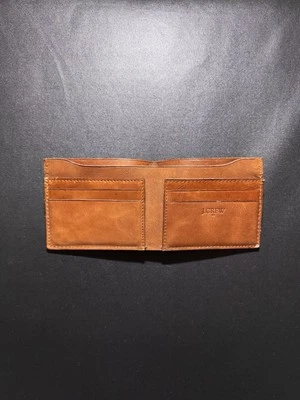 J. Мужской кожаный складной бумажник Crew - коричневый - Изображение 1 из 4