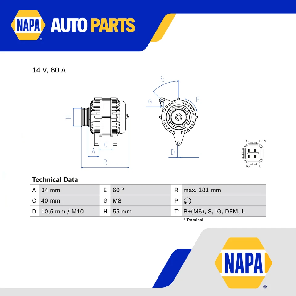 Alternador compatible con TOYOTA COROLLA 1.4 99 a 08 4ZZ-FE Bosch 270600D020 270600D02084 Foto 1 de 4