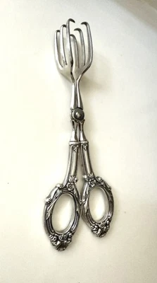 Antique Heavy Solid Sterling Silver 74 Grams Food Tongs - Image 1 of 4