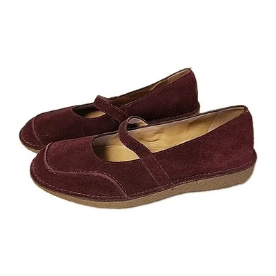 NUEVO Zapatos sin cordones Mary Jane Rockport Seaview para mujer talla 6,5 gamuza borgoña  Foto 1 de 4