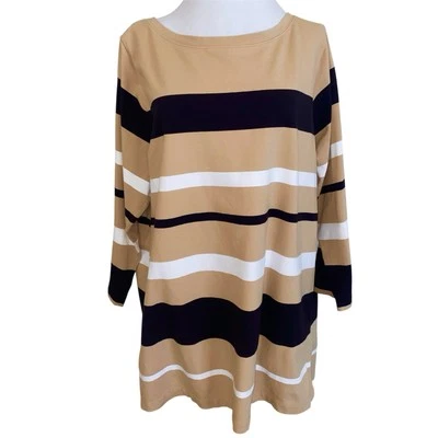 Excellent condition, Lord & Taylor Wide Stripe Soft 3/4 Sleeve Tunic 1X - Image 1 of 4