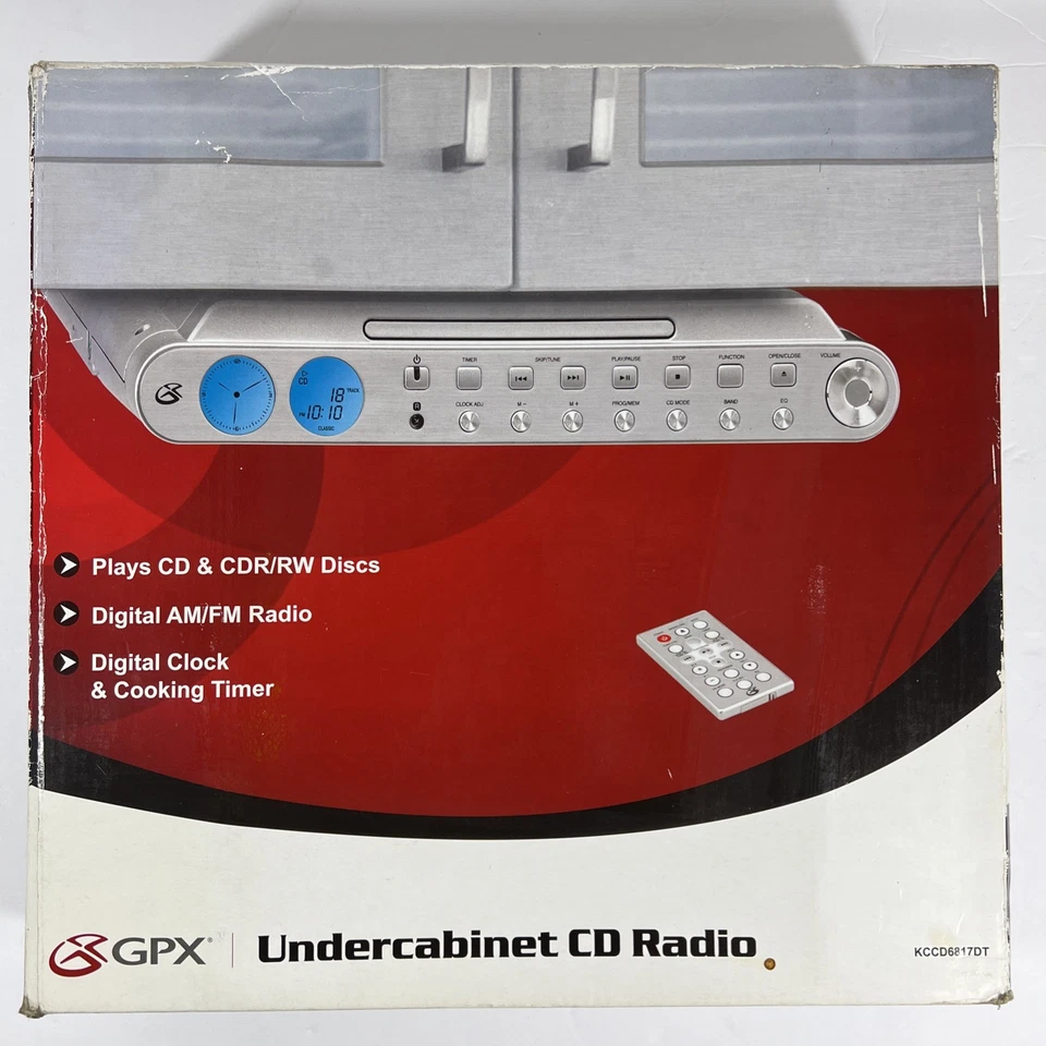 (NEW) 🔥 GPX Under-Cabinet CD Radio MP3 Ready W/ Remote Model KCCD6817DT - Image 1 of 1
