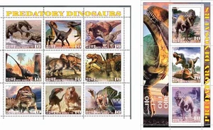 Stamp sheet+block Predatory Dinosaurs Korea 2020 1st type - Picture 1 of 1