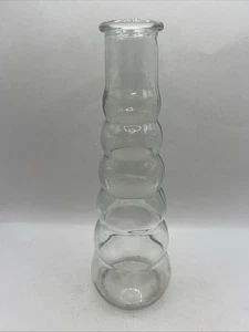 Decorative Bud Vase Clear Flower Vase Decor Ribbed 8.5” Tall - Picture 1 of 7