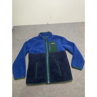 Chaqueta polar Vineyard Vines Super-Oveja cremallera completa azul verde niños L Foto 1 de 4