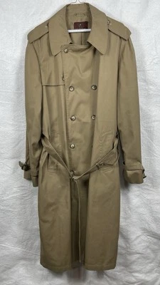 Nordstrom Trench Coat Mens 44 XL Vintage Hong Kong Travel Workwear Office Travel - Image 1 of 4