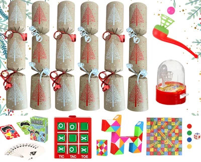 DAVEMAGIC Christmas Crackers Mini Games Fun Novelty Deluxe Limited Edition x 6