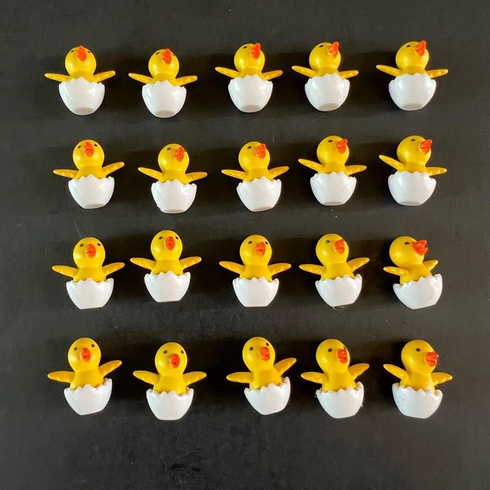 20 piezas Dijes de resina de pollo con cáscara de huevo pollitos amarillos de Pascua cabujón Foto 1 de 1