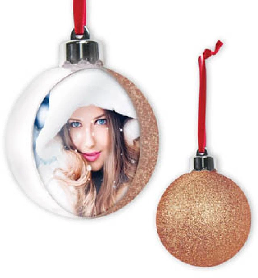 ZEP Weihnachtskugel mit Foto 10x10 cm Karamell zum Hängen - Bild 1 von 1