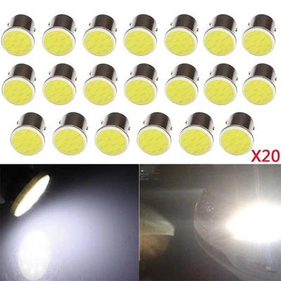 20x 1157 BAY15D COB LED White Light Car Tail Stop Brake Reverse Lamp Bulb 3W 12V - Image 1 of 4