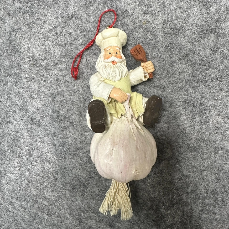 Шеф-повар чеснок украшение вися кухни декор смолы Санта шеф-повар Рождественская фигурка - Изображение 1 из 4