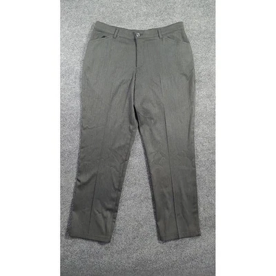 Lee Women’s Relaxed Fit Gray Herringbone Dress Pants 12 Career Work Slacks - Image 1 of 4