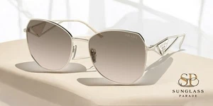 PRADA PR 57YS ZVN3D0 Pale Gold Lt Brown Grad Light Grey 57 mm Women's Sunglasses - Picture 1 of 2