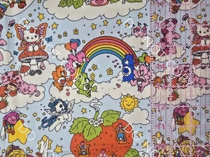 Custom Cotton Woven Fabric Bears 80s Mashup Strawberry MLP By The 1/4 Yard 9x56 - Picture 1 of 2