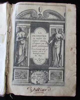1623 LA GEOMETRE (W/ THE KINGS PRIVILEGE); LEATHER-BOUND HC 215 PP (IN FRENCH)!! - Image 1 of 4