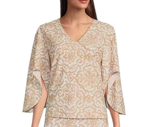 Jude Connally Top M Womens Multicolor Daniella Tunic Blouse Stretch Pullover NEW - Picture 1 of 14