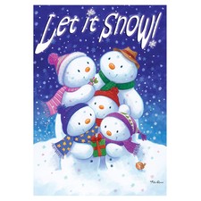 Welcome Cute Snowman Decorative House Banner Double-sided Garden Flag