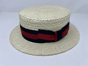 "GONDOLA Boater" Barbershop Dixieland Men's Dress Straw Laichow Braid Hat Scala - Picture 1 of 7