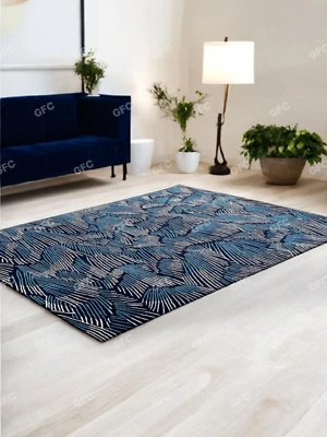 Royal Blue tufted Aesthetics rug woolen Area Rug Hand tufted Rug For Any Room. - Image 1 of 4