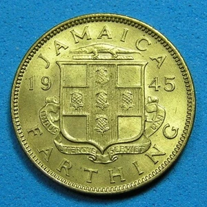Jamaica Farthing Coin 1945 Lustrous High Grade KM-30, Free S/H after 1st item - Picture 1 of 2