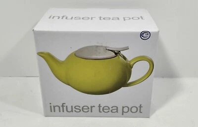 VINTAGE Certified International 17 Oz Infuser Tea Pot, Lime Green, New In Box - Image 1 of 4