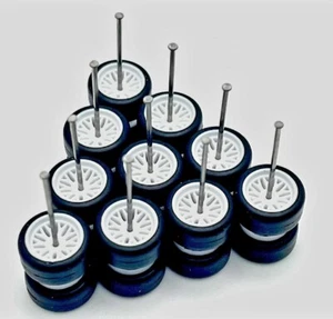 5 Sets BBS White 11mm Rims & Real Rider Rubber Tires Wheels For 1/64 Diecast - Picture 1 of 1