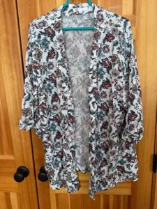 DR 2 1X women's open front jacket . Floral Casual or dressy. 100% viscose. - Picture 1 of 5