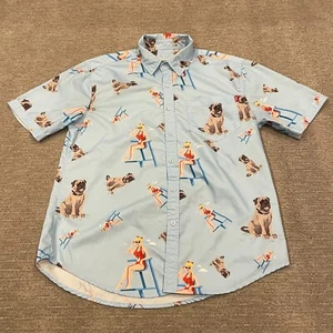 Camisa RSVLTS Para Hombres Mediana Azul Abotonada Lote de Arena Wendy Hércules Bestia Perro Informal - Imagen 1 de 10